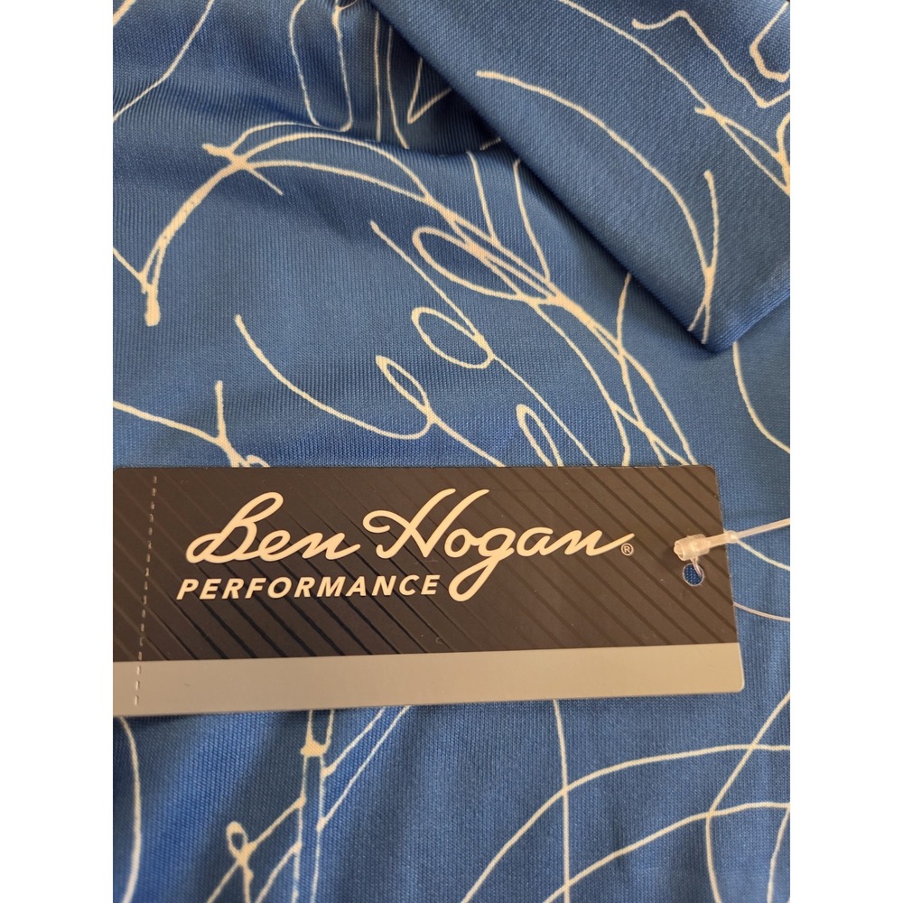 Ben Hogan Men's Linear Flamingo Perf Golf Polo Shirt Lapis Blue UV Sz M NEW! - Picture 4 of 12